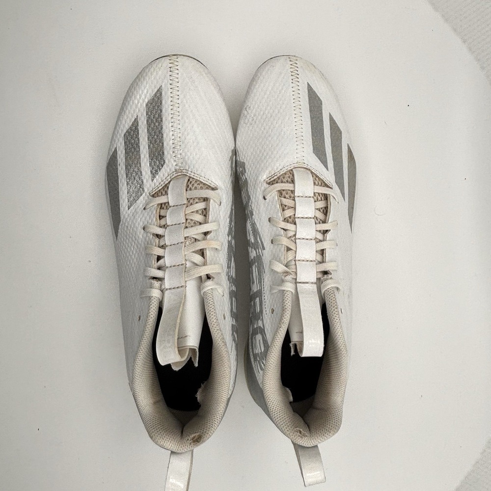 NWT Adidas adizero Spark Mens Size 12 Molded Football Cleats White Silver GY4521 - Picture 8 of 10